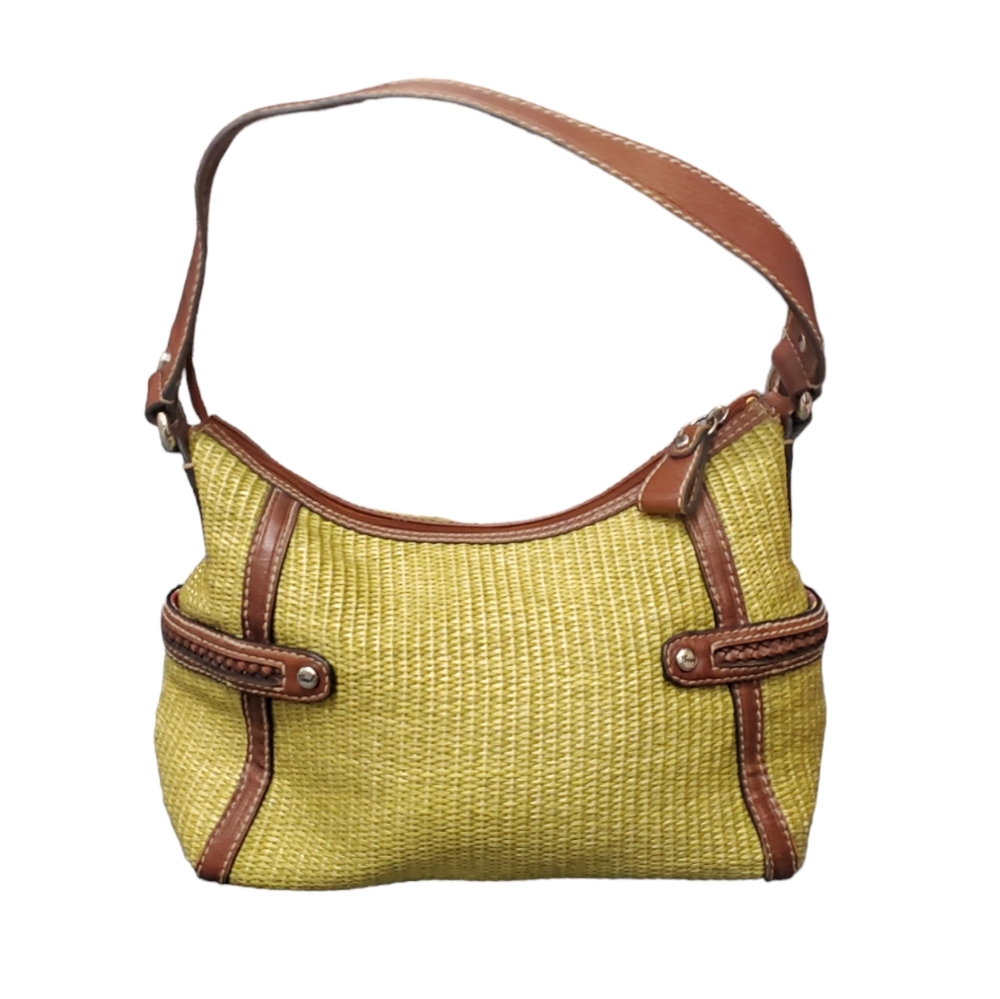 Fossil Vintage Green Shoulder Woven Bag